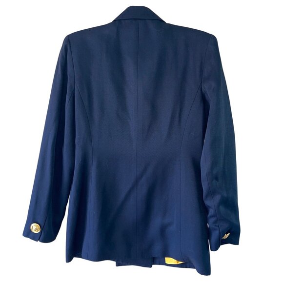 Lillie Rubin Vintage Womens Blazer Size 8 Blue Lion Button Pockets Casual - Picture 5 of 16